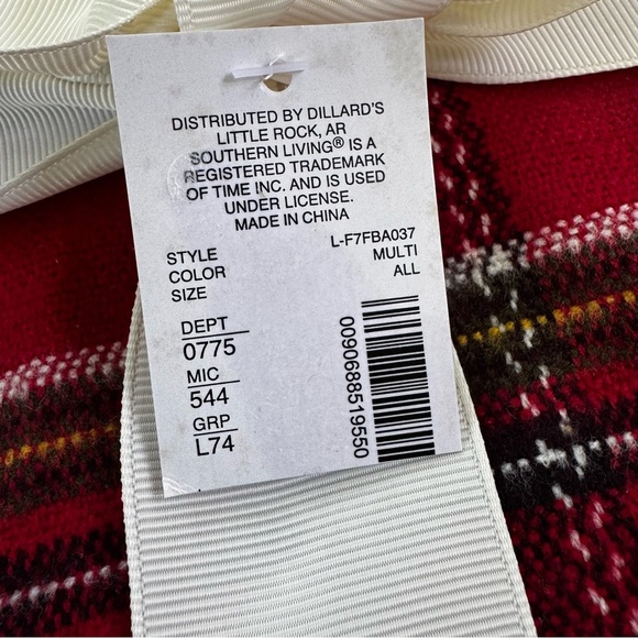 NWT Southern Living Forsyth Red Plaid Throw Fringe Blanket - Picture 5 of 7